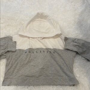 Hollister Gray and White Hoodie
